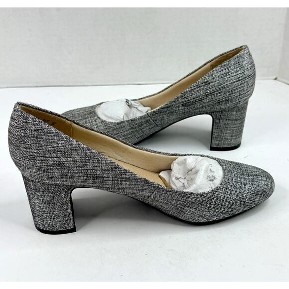LifeStride Women's Taylor Block Heel Pumps Size 8.5 W Black Tweed Fabric NWT - Picture 1 of 7